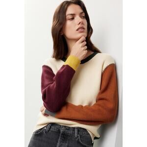 Central Park West Sloane Whipstitch Sweater Size L